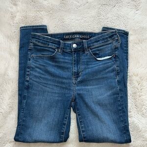 American Eagle Outfitters Dark Blue Skinny Jeans Size 6 Short